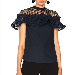 Self-Portrait Hudson Poplin lace top